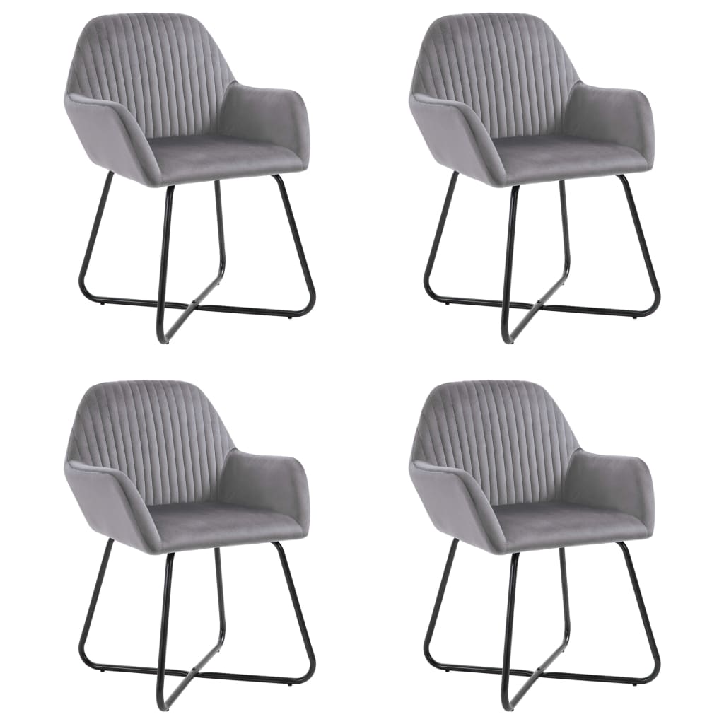 Eetkamerstoelen 4 st fluweel grijs is nu te koop bij PeponiXL, paradijselijk wonen!