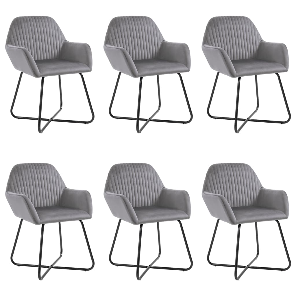 Eetkamerstoelen 6 st fluweel grijs is nu te koop bij PeponiXL, paradijselijk wonen!