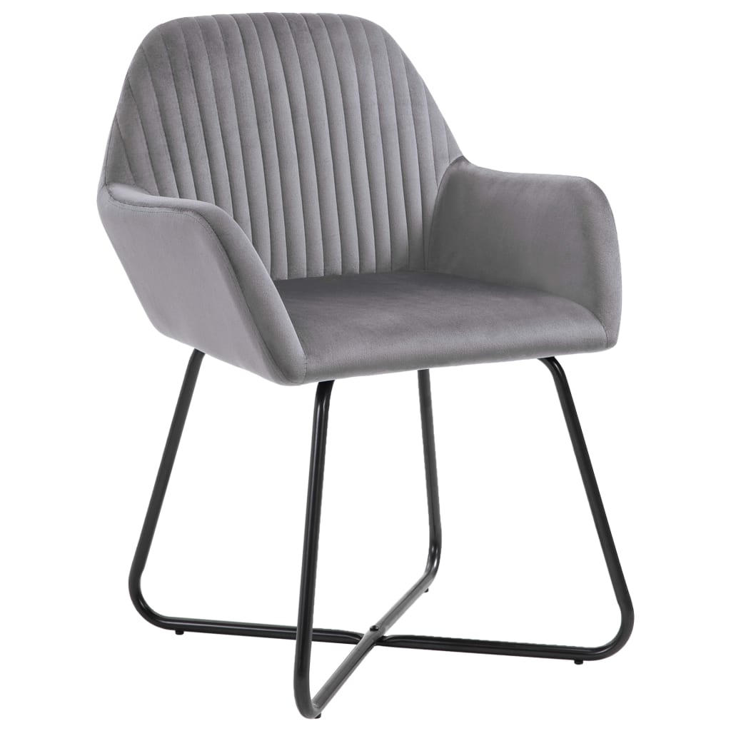 Eetkamerstoelen 6 st fluweel grijs is nu te koop bij PeponiXL, paradijselijk wonen!