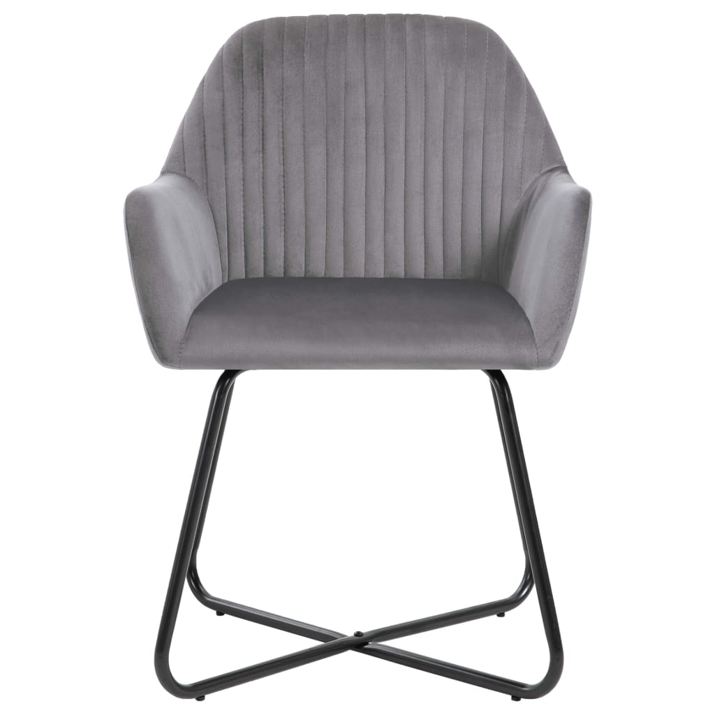 Eetkamerstoelen 6 st fluweel grijs is nu te koop bij PeponiXL, paradijselijk wonen!