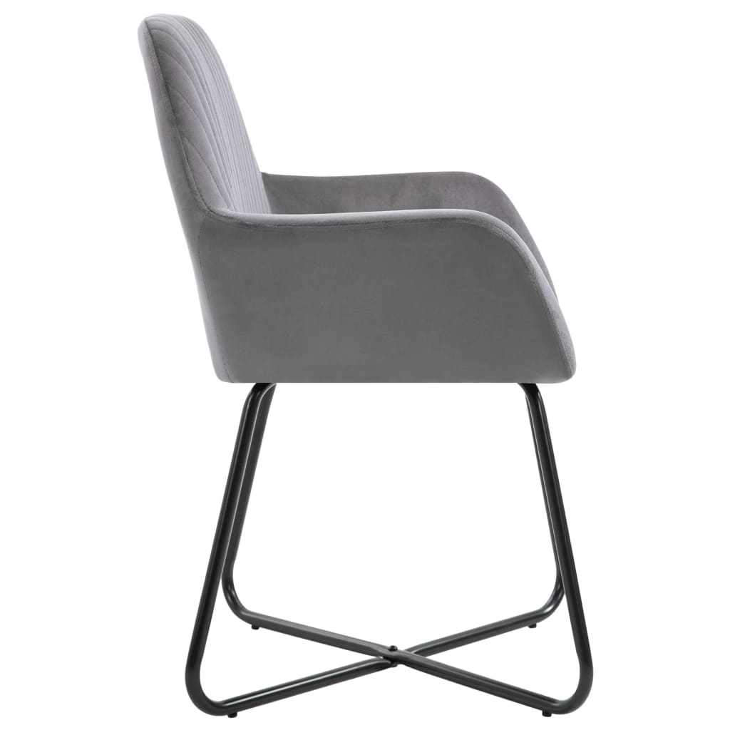 Eetkamerstoelen 6 st fluweel grijs is nu te koop bij PeponiXL, paradijselijk wonen!