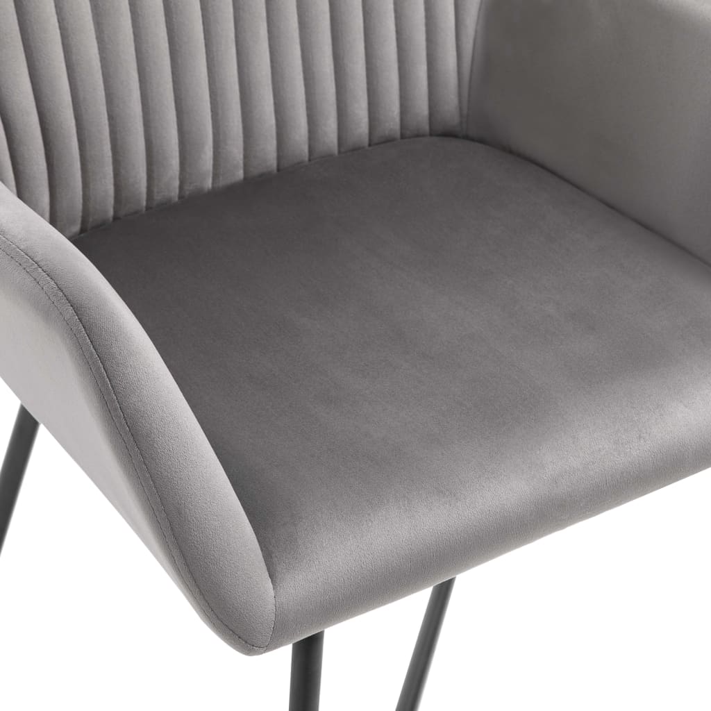 Eetkamerstoelen 6 st fluweel grijs is nu te koop bij PeponiXL, paradijselijk wonen!