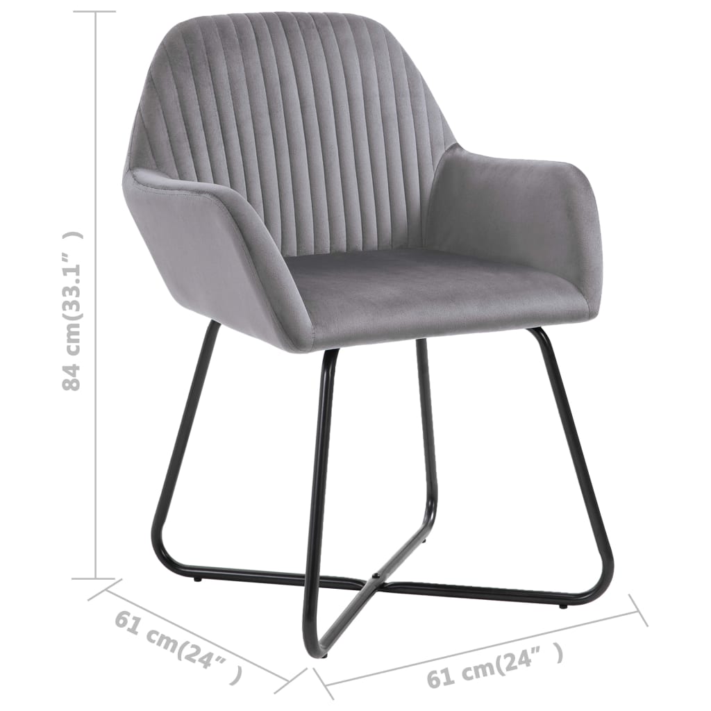 Eetkamerstoelen 6 st fluweel grijs is nu te koop bij PeponiXL, paradijselijk wonen!