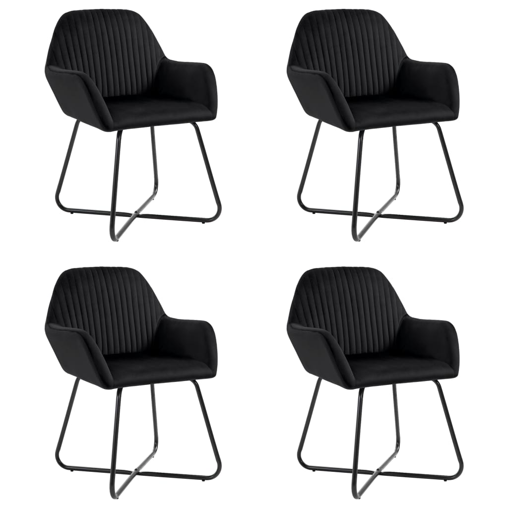 Eetkamerstoelen 4 st fluweel zwart is nu te koop bij PeponiXL, paradijselijk wonen!