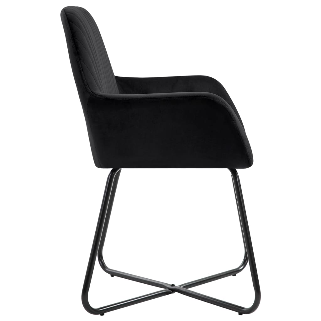 Eetkamerstoelen 4 st fluweel zwart is nu te koop bij PeponiXL, paradijselijk wonen!