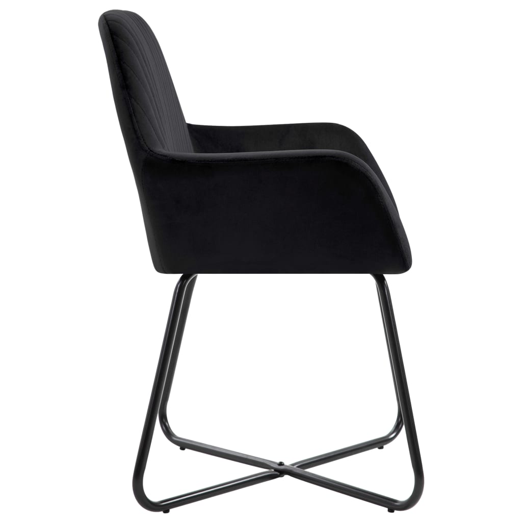 Eetkamerstoelen 6 st fluweel zwart is nu te koop bij PeponiXL, paradijselijk wonen!