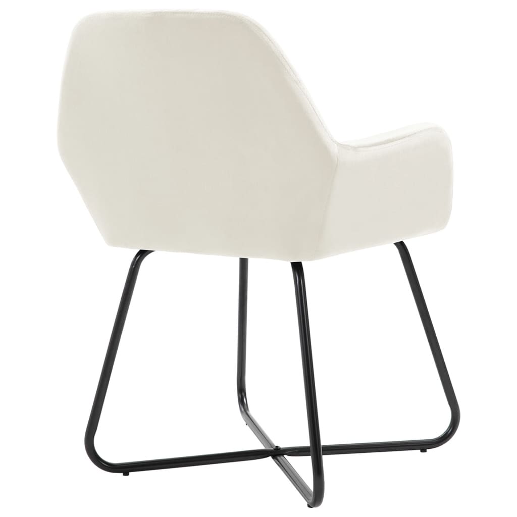 Eetkamerstoelen 4 st fluweel crèmekleurig is nu te koop bij PeponiXL, paradijselijk wonen!