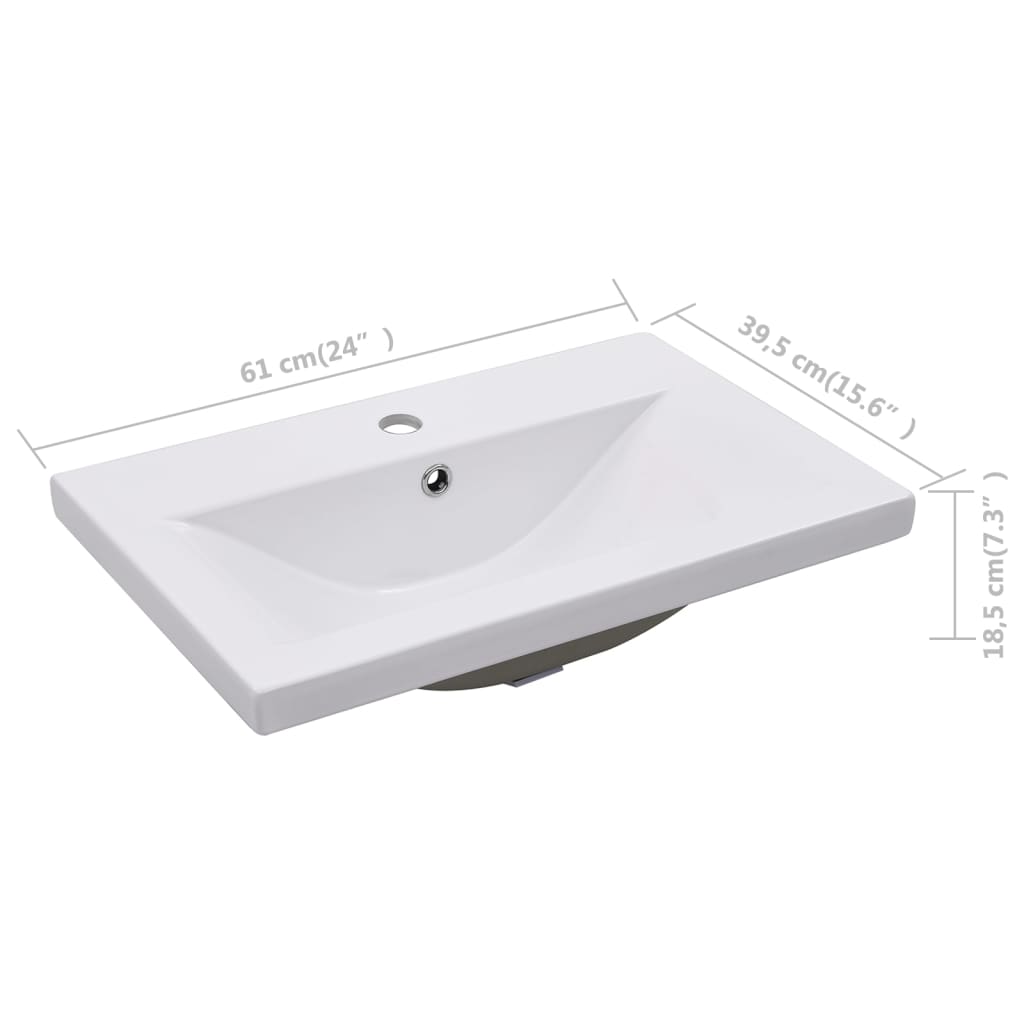 Inbouwwastafel 61x39,5x18,5 cm keramiek wit is nu te koop bij PeponiXL, paradijselijk wonen!