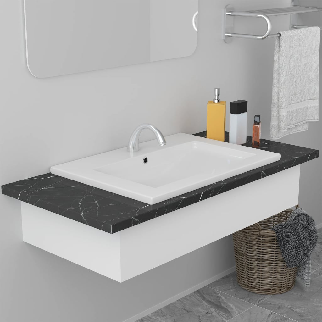 Inbouwwastafel 61x39,5x18,5 cm keramiek wit is nu te koop bij PeponiXL, paradijselijk wonen!