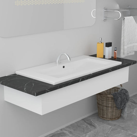 Inbouwwastafel 81x39,5x18,5 cm keramiek wit is nu te koop bij PeponiXL, paradijselijk wonen!