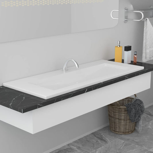 Inbouwwastafel 101x39,5x18,5 cm keramiek wit is nu te koop bij PeponiXL, paradijselijk wonen!