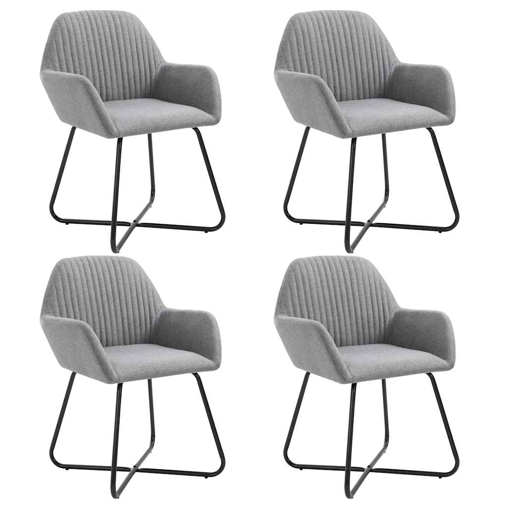 Eetkamerstoelen 4 st stof lichtgrijs is nu te koop bij PeponiXL, paradijselijk wonen!