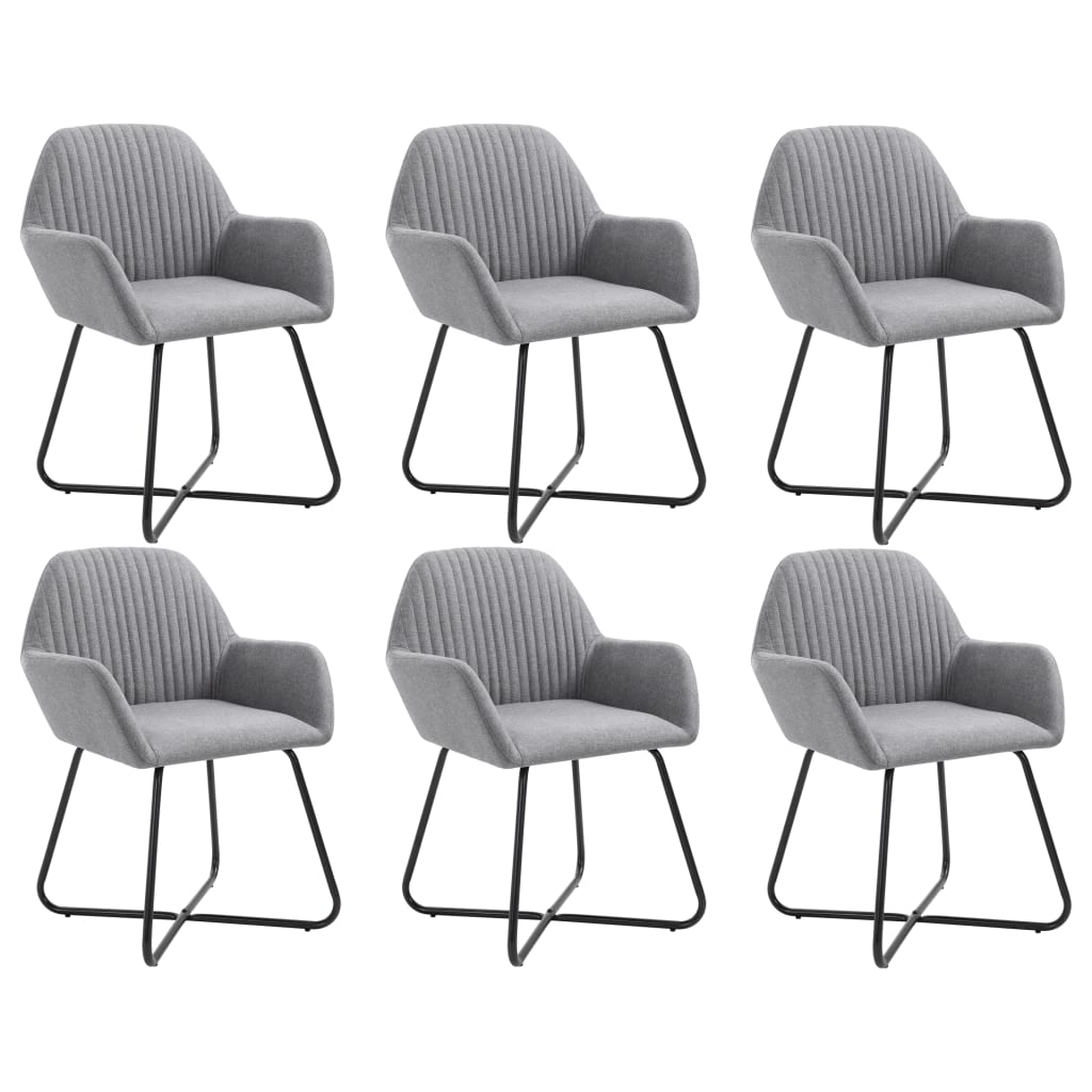 Eetkamerstoelen 6 st stof lichtgrijs is nu te koop bij PeponiXL, paradijselijk wonen!