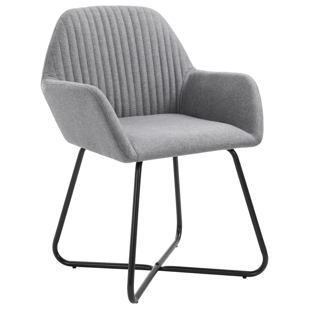 Eetkamerstoelen 6 st stof lichtgrijs is nu te koop bij PeponiXL, paradijselijk wonen!