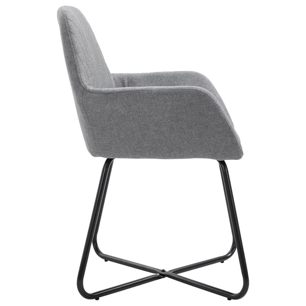Eetkamerstoelen 6 st stof lichtgrijs is nu te koop bij PeponiXL, paradijselijk wonen!