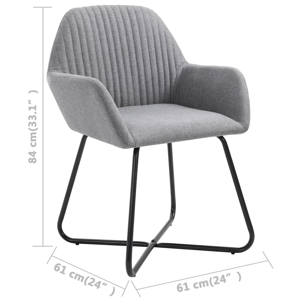 Eetkamerstoelen 6 st stof lichtgrijs is nu te koop bij PeponiXL, paradijselijk wonen!