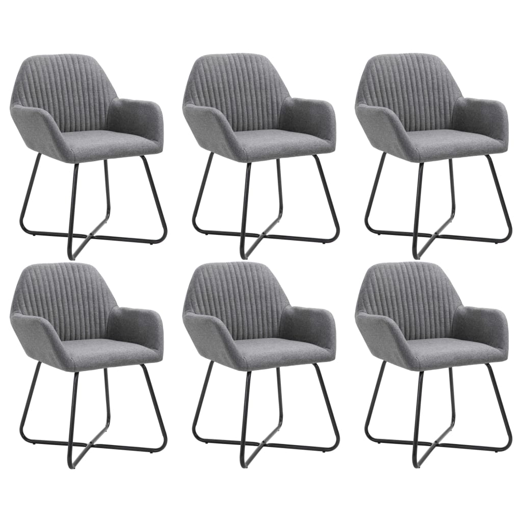 Eetkamerstoelen 6 st stof donkergrijs is nu te koop bij PeponiXL, paradijselijk wonen!