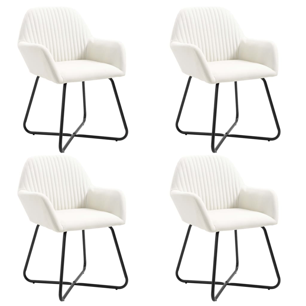 Eetkamerstoelen 4 st stof crèmekleurig is nu te koop bij PeponiXL, paradijselijk wonen!