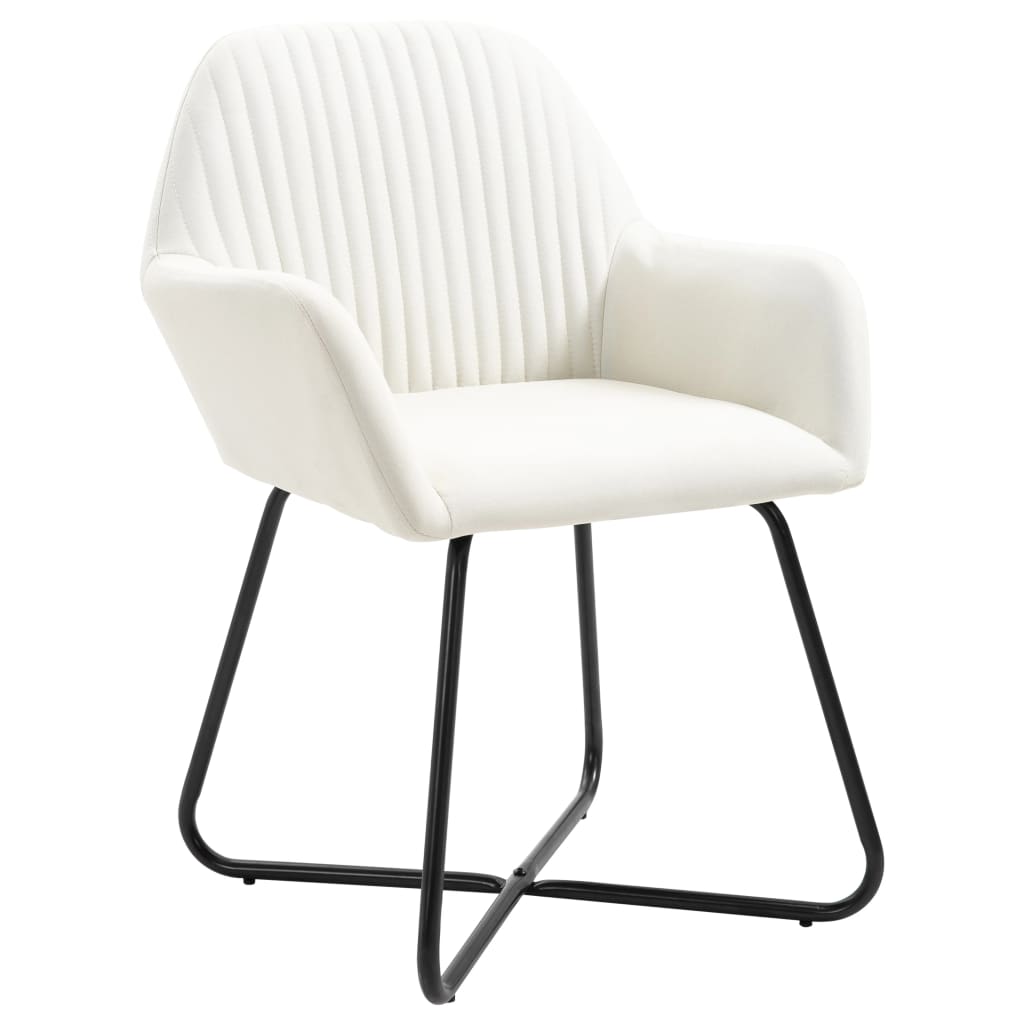 Eetkamerstoelen 4 st stof crèmekleurig is nu te koop bij PeponiXL, paradijselijk wonen!