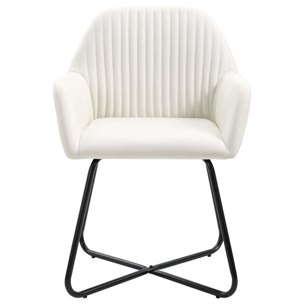 Eetkamerstoelen 4 st stof crèmekleurig is nu te koop bij PeponiXL, paradijselijk wonen!