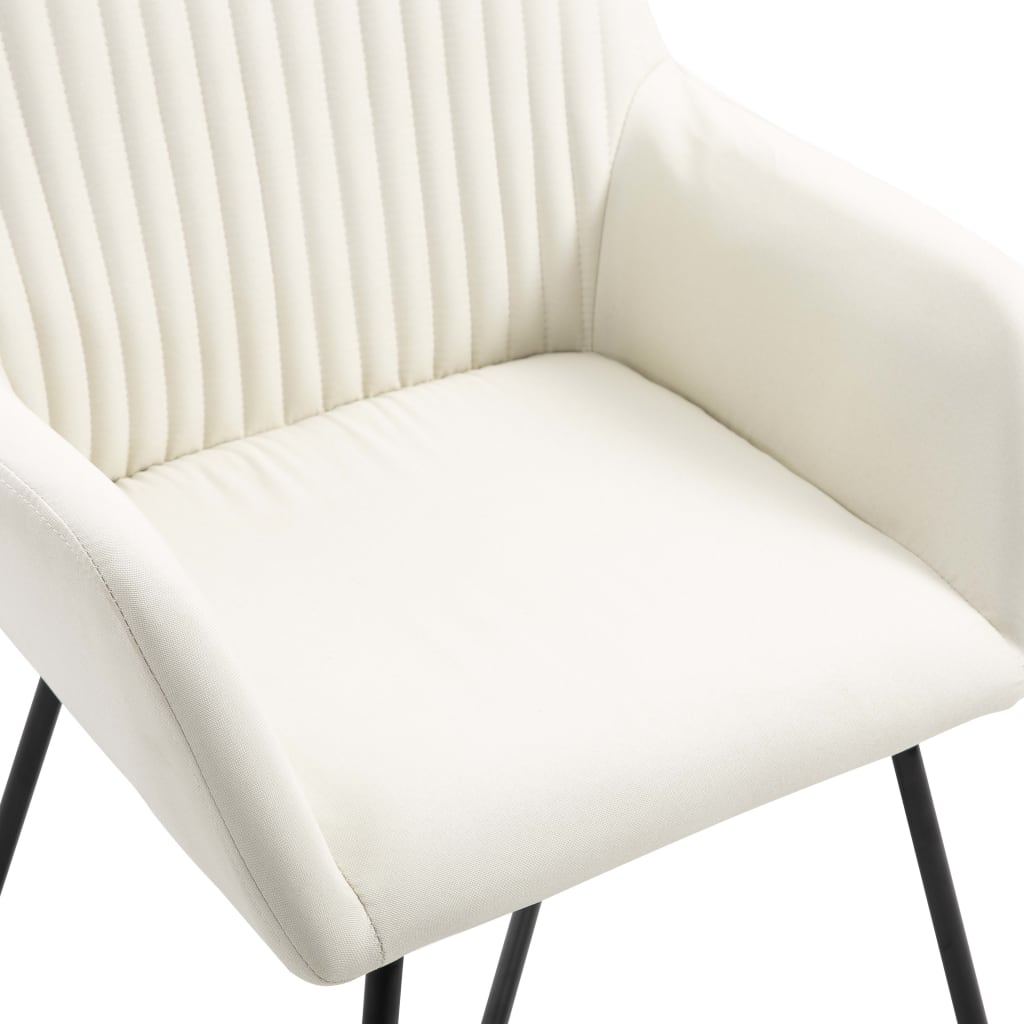 Eetkamerstoelen 4 st stof crèmekleurig is nu te koop bij PeponiXL, paradijselijk wonen!
