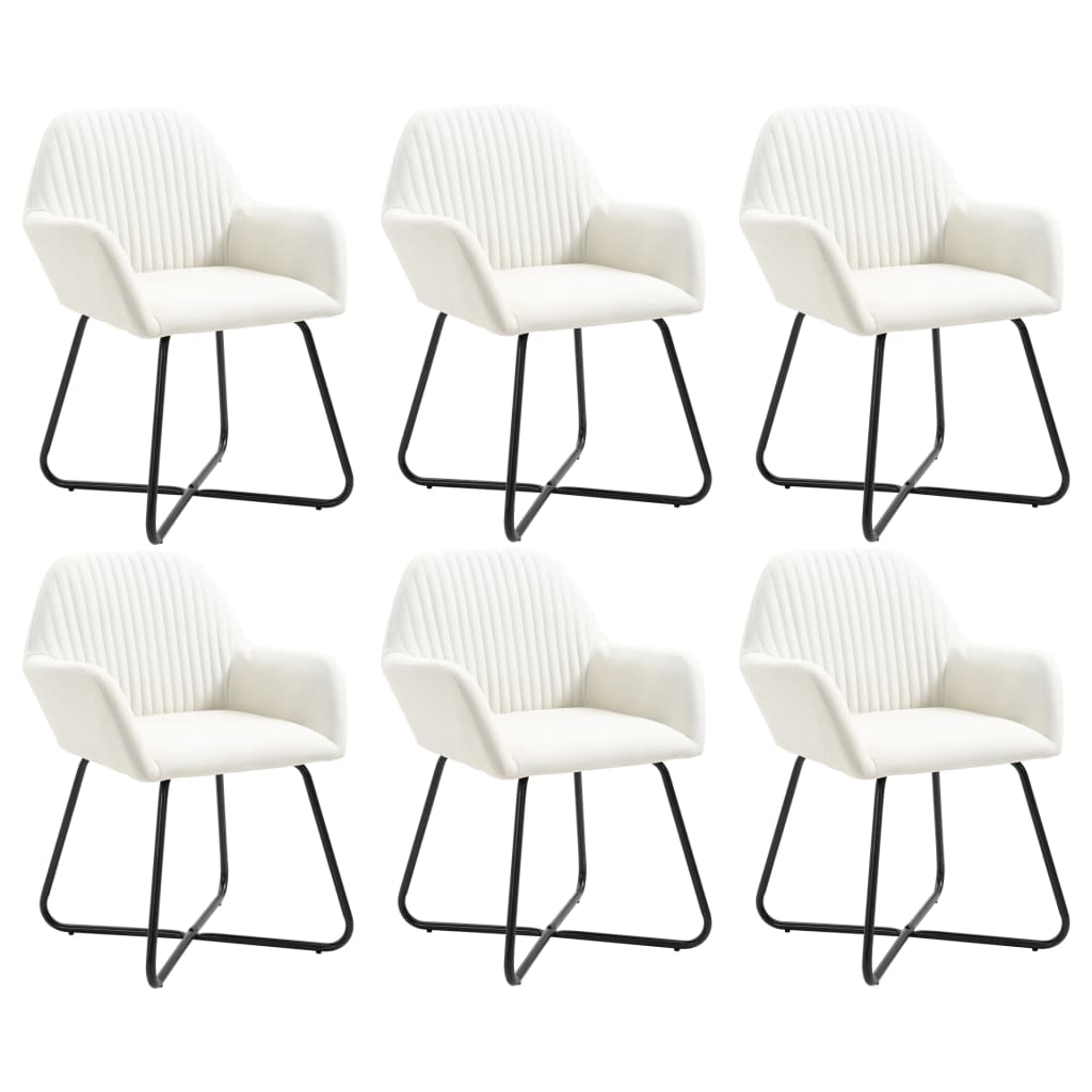 Eetkamerstoelen 6 st stof crèmekleurig is nu te koop bij PeponiXL, paradijselijk wonen!