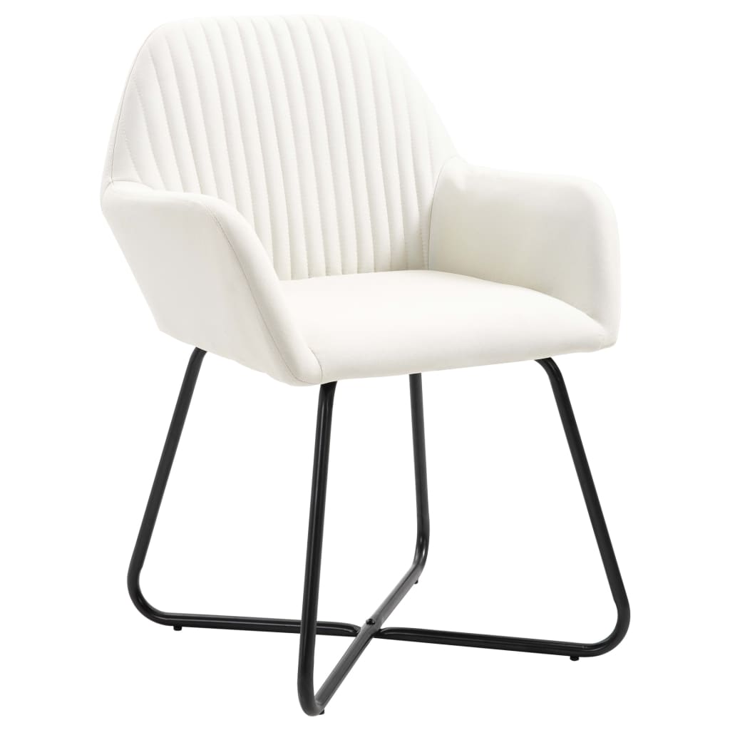 Eetkamerstoelen 6 st stof crèmekleurig is nu te koop bij PeponiXL, paradijselijk wonen!