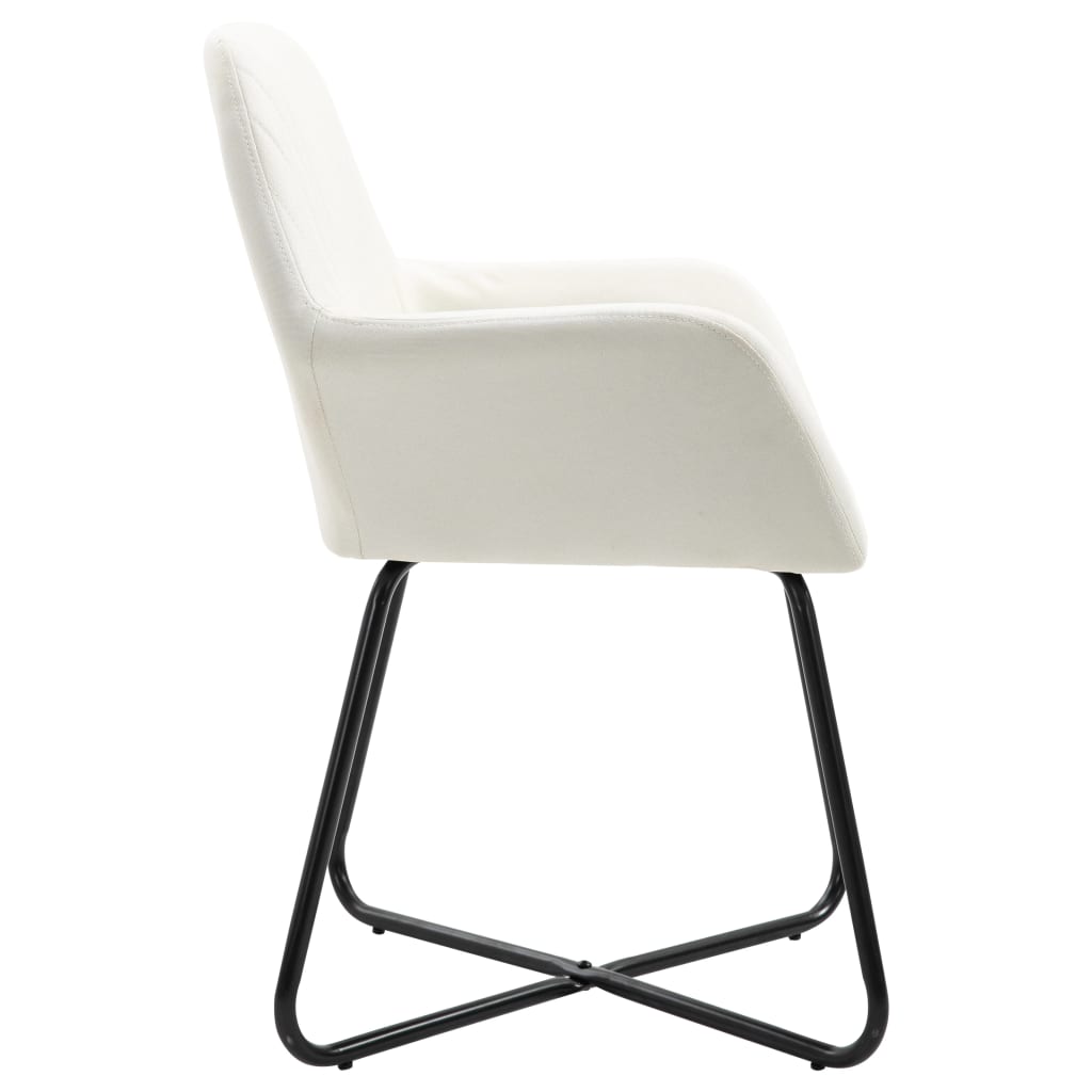 Eetkamerstoelen 6 st stof crèmekleurig is nu te koop bij PeponiXL, paradijselijk wonen!