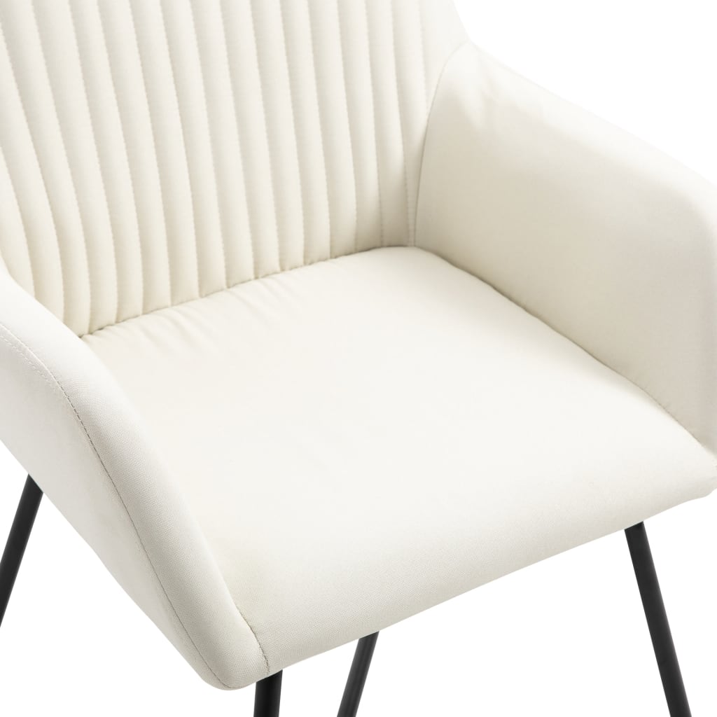 Eetkamerstoelen 6 st stof crèmekleurig is nu te koop bij PeponiXL, paradijselijk wonen!