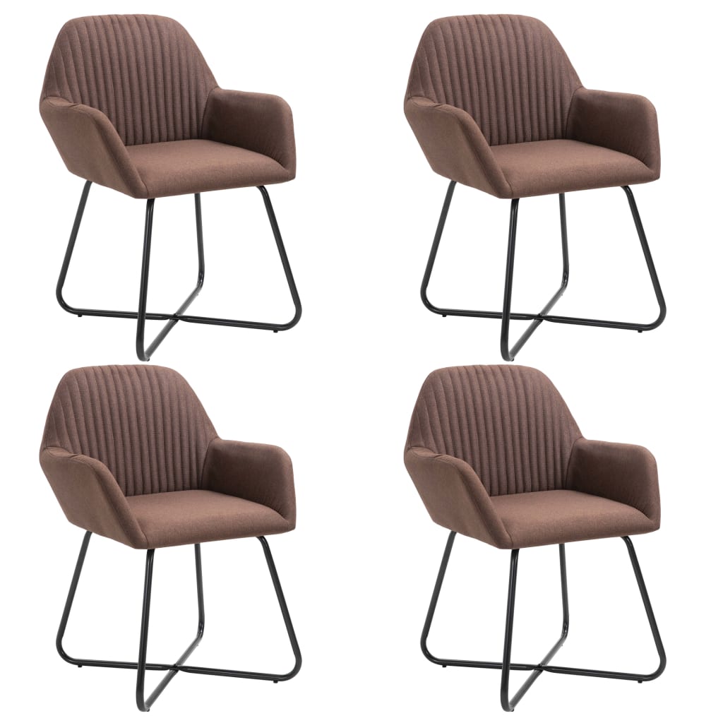 Eetkamerstoelen 4 st stof bruin is nu te koop bij PeponiXL, paradijselijk wonen!