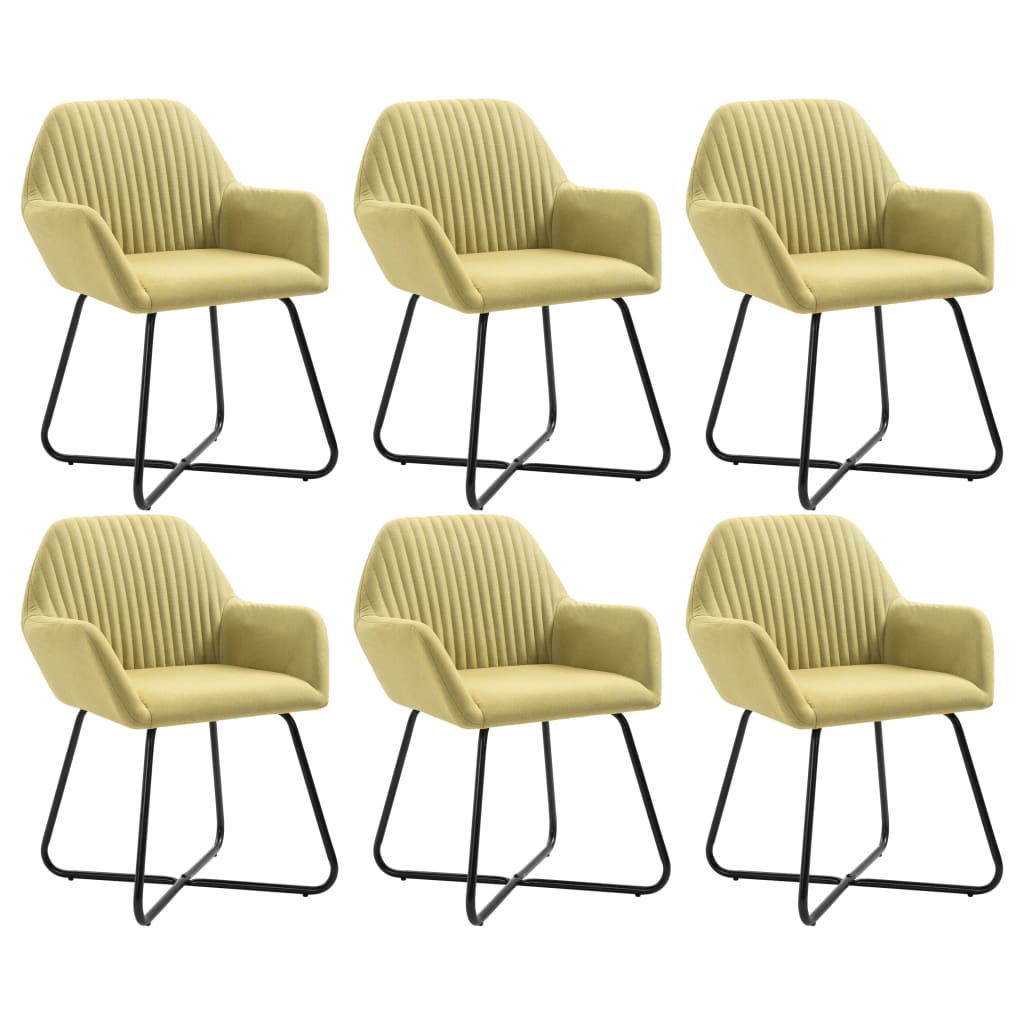 Eetkamerstoelen 6 st stof groen is nu te koop bij PeponiXL, paradijselijk wonen!