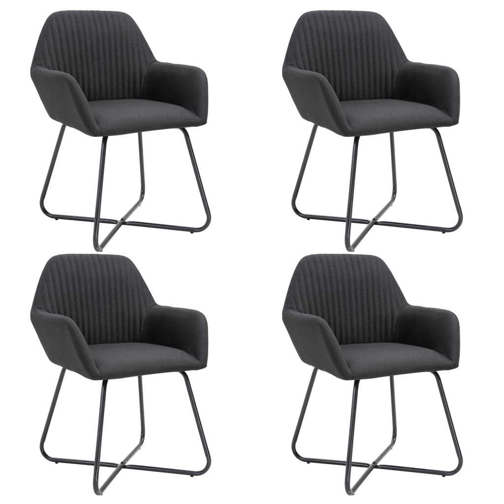 Eetkamerstoelen 4 st stof zwart is nu te koop bij PeponiXL, paradijselijk wonen!