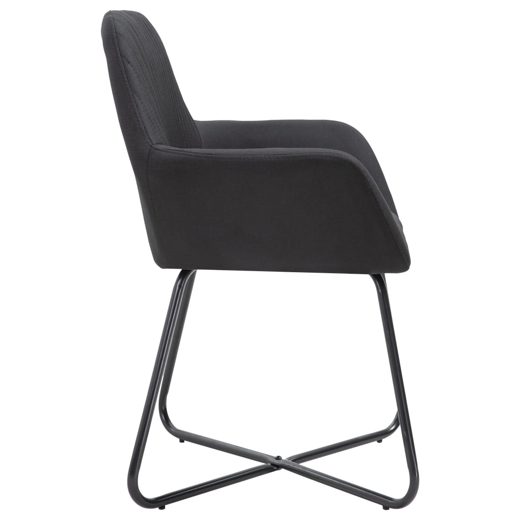 Eetkamerstoelen 4 st stof zwart is nu te koop bij PeponiXL, paradijselijk wonen!