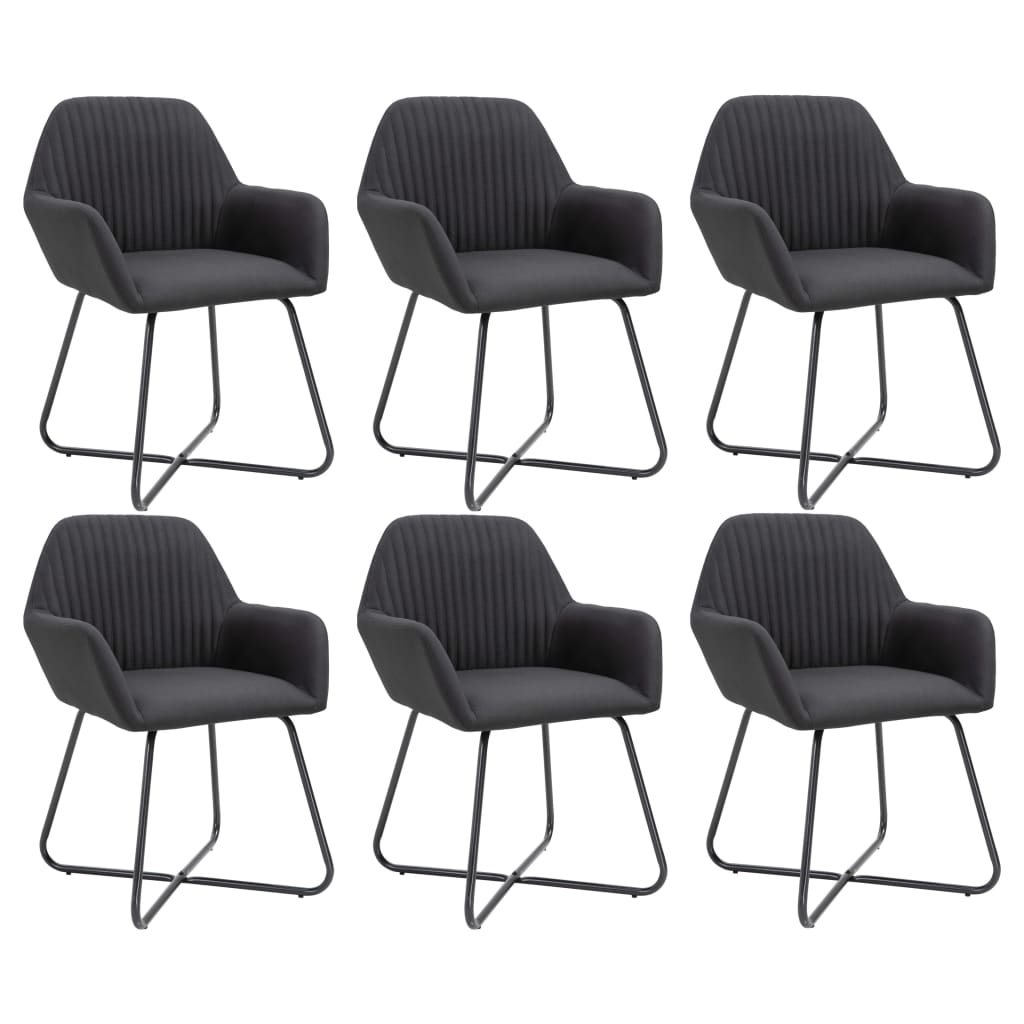 Eetkamerstoelen 6 st stof zwart is nu te koop bij PeponiXL, paradijselijk wonen!