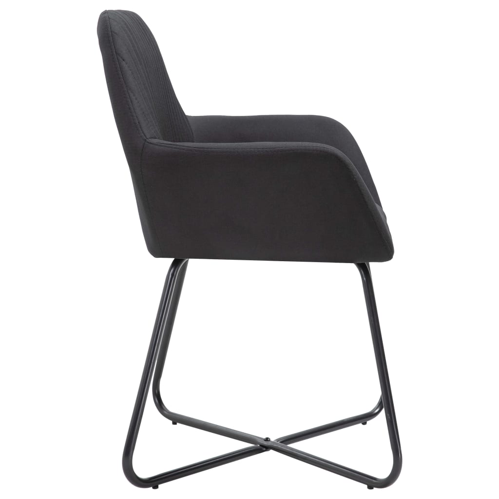 Eetkamerstoelen 6 st stof zwart is nu te koop bij PeponiXL, paradijselijk wonen!