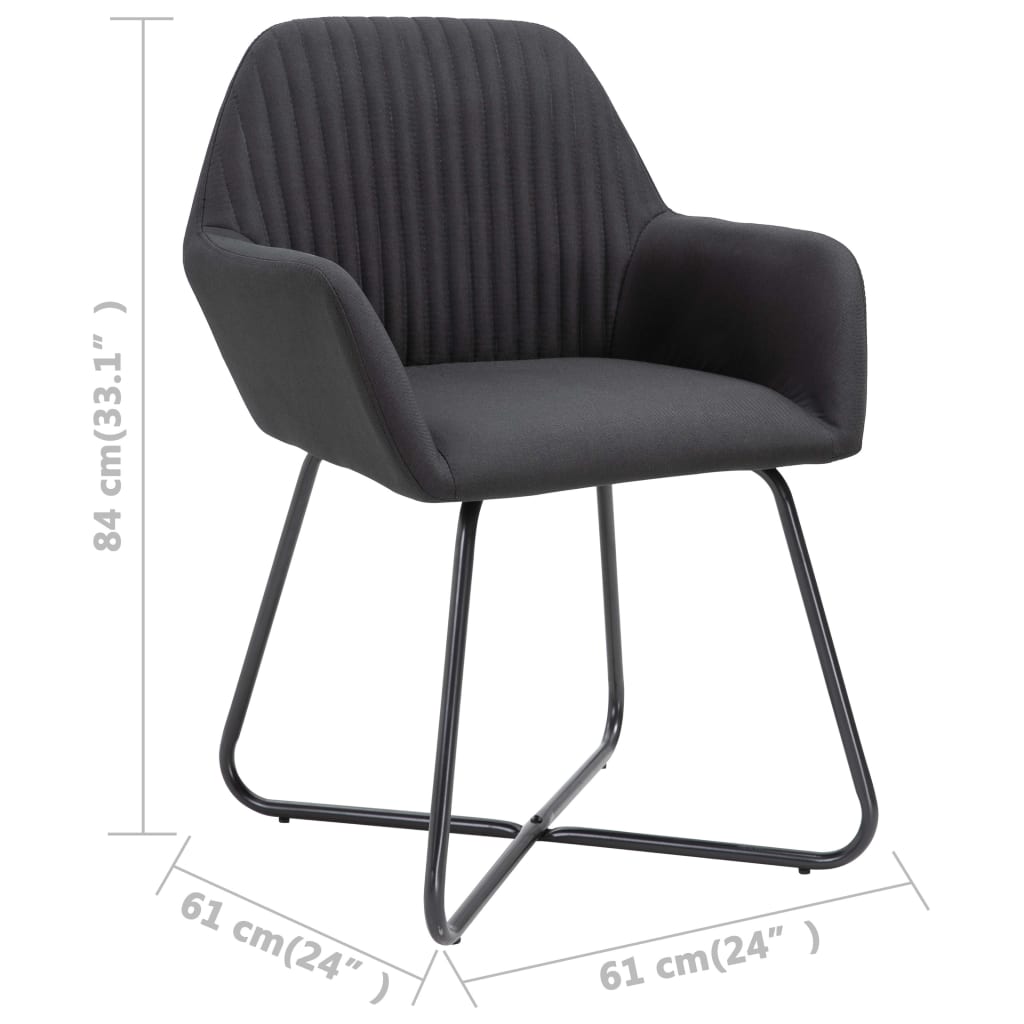 Eetkamerstoelen 6 st stof zwart is nu te koop bij PeponiXL, paradijselijk wonen!