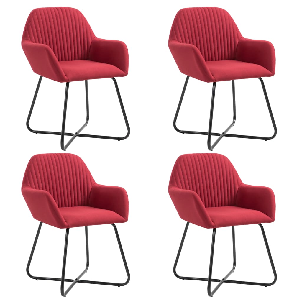 Eetkamerstoelen 4 st stof wijnrood is nu te koop bij PeponiXL, paradijselijk wonen!