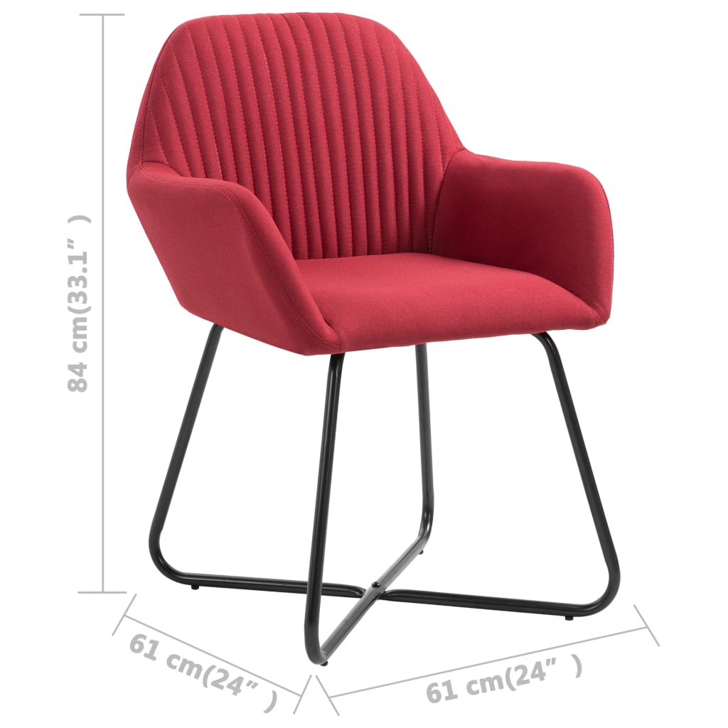 Eetkamerstoelen 4 st stof wijnrood is nu te koop bij PeponiXL, paradijselijk wonen!