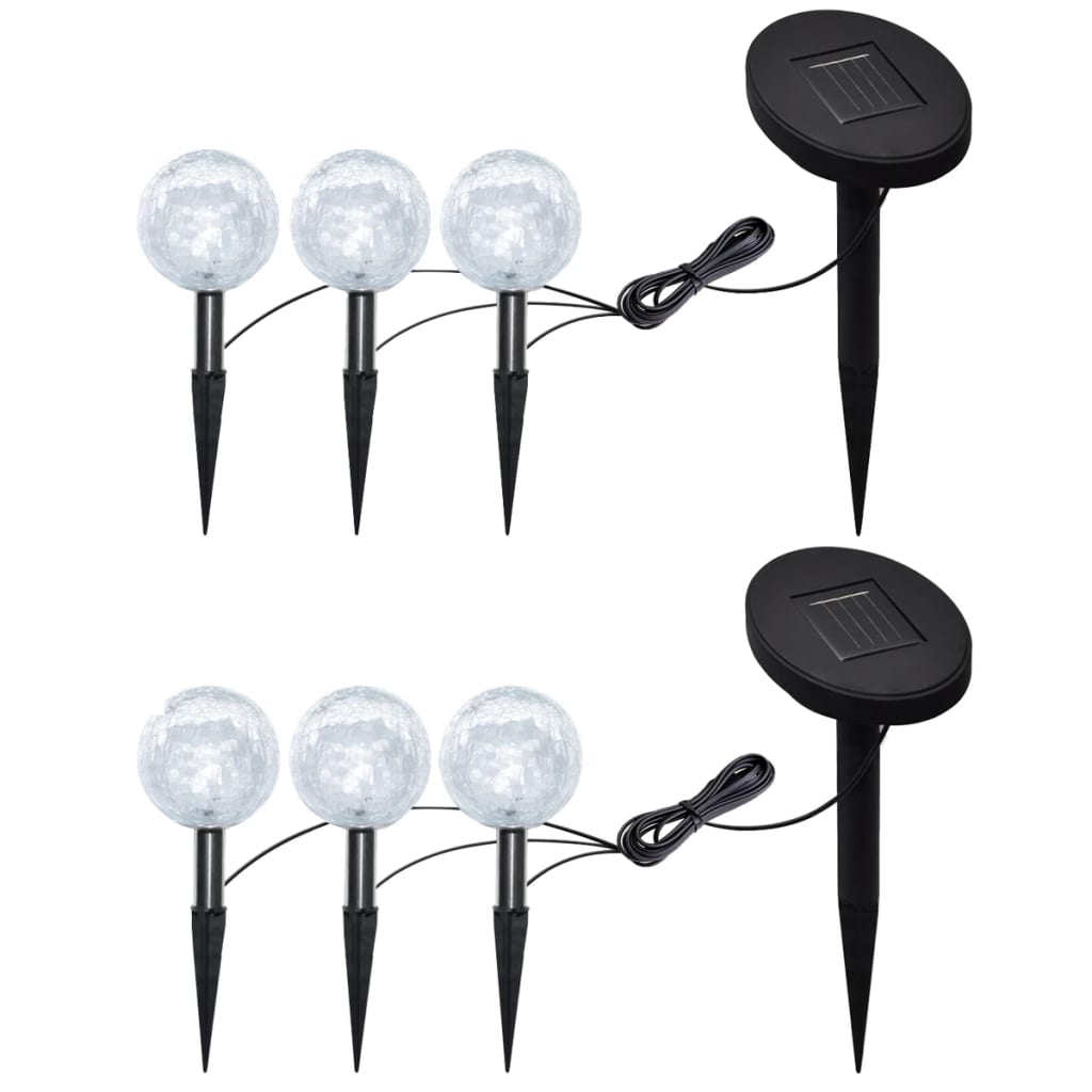 Tuinlampen 6 st LED met grondankers en zonnepanelen is nu te koop bij PeponiXL, paradijselijk wonen!