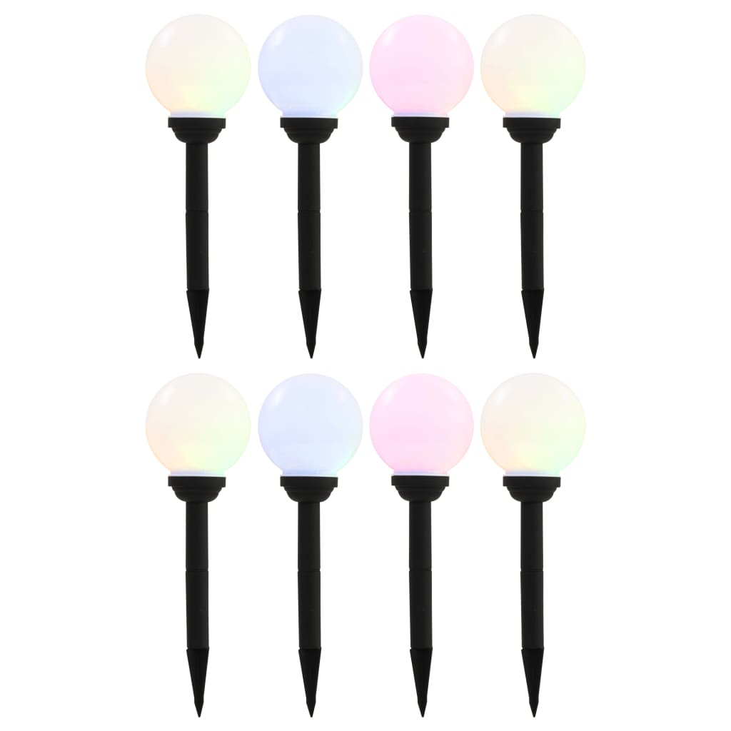 Solarlampen 8 st LED rond 15 cm RGB is nu te koop bij PeponiXL, paradijselijk wonen!