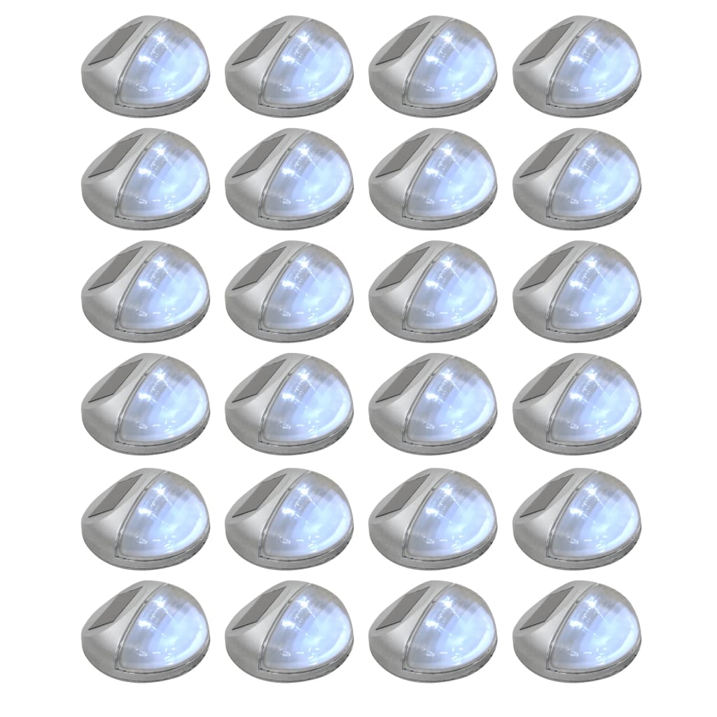 Solarwandlampen LED 24 st rond zilverkleurig is nu te koop bij PeponiXL, paradijselijk wonen!