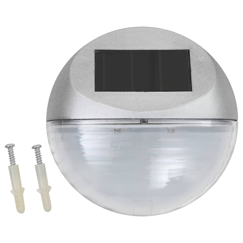 Solarwandlampen LED 24 st rond zilverkleurig is nu te koop bij PeponiXL, paradijselijk wonen!