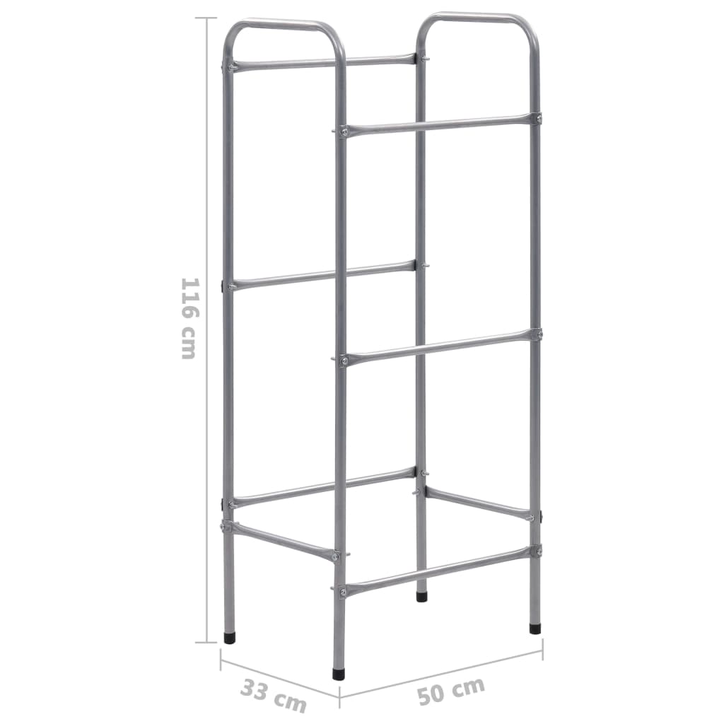 Opbergrek voor 3 kratten 50x33x116 staal zilverkleurig is nu te koop bij PeponiXL, paradijselijk wonen!