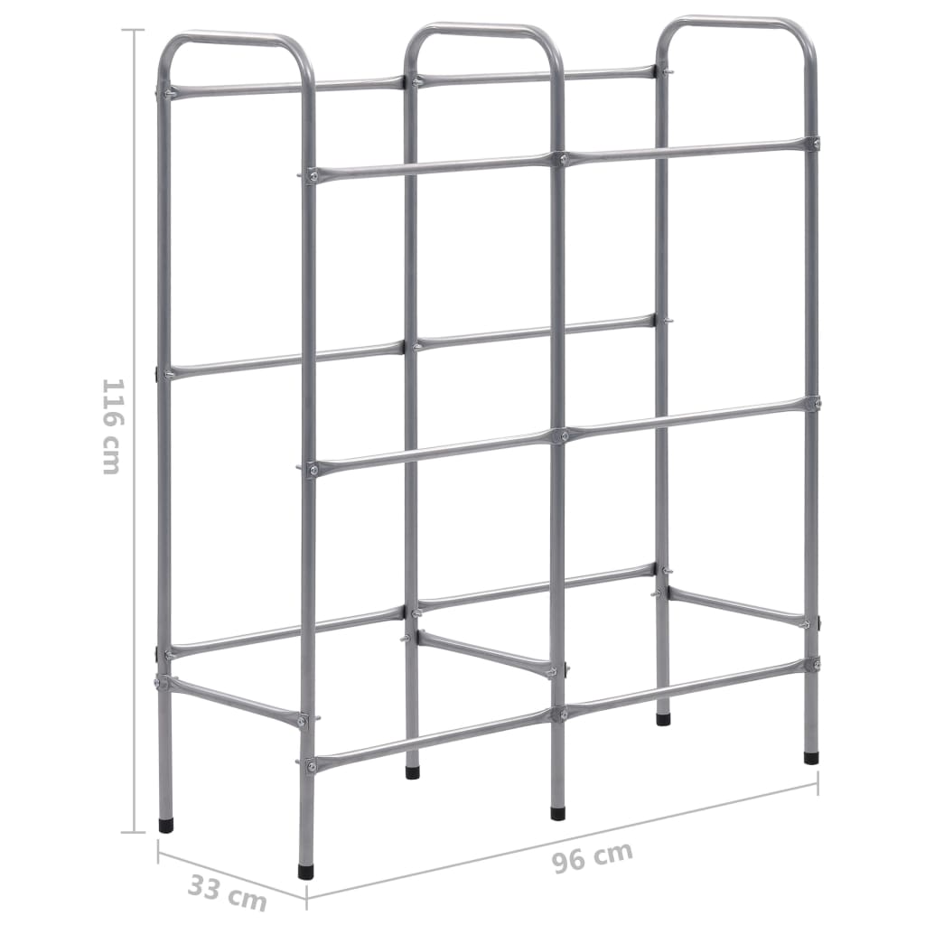 Opbergrek voor 6 kratten 96x33x116 cm steel zilverkleurig is nu te koop bij PeponiXL, paradijselijk wonen!