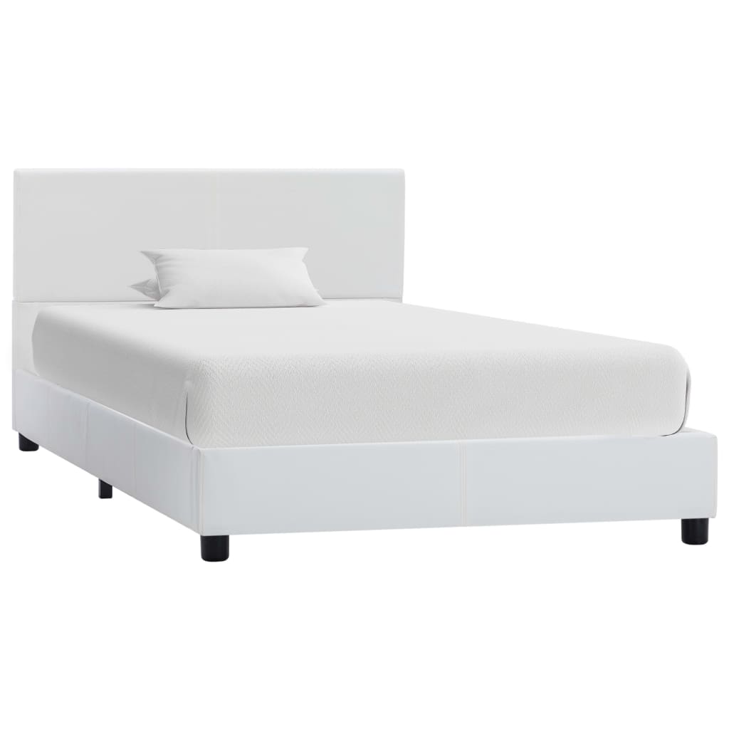 Bedframe kunstleer wit 90x200 cm is nu te koop bij PeponiXL, paradijselijk wonen!