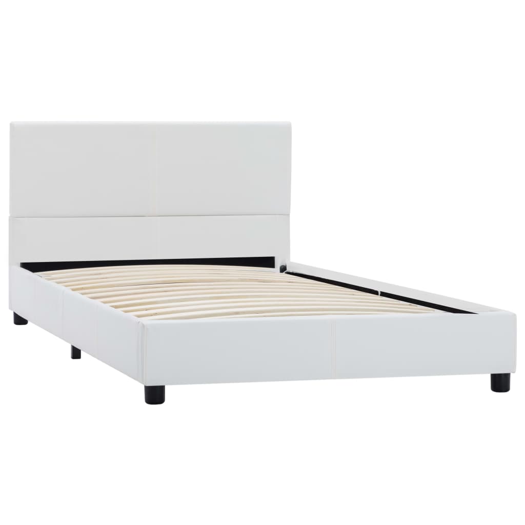 Bedframe kunstleer wit 90x200 cm is nu te koop bij PeponiXL, paradijselijk wonen!