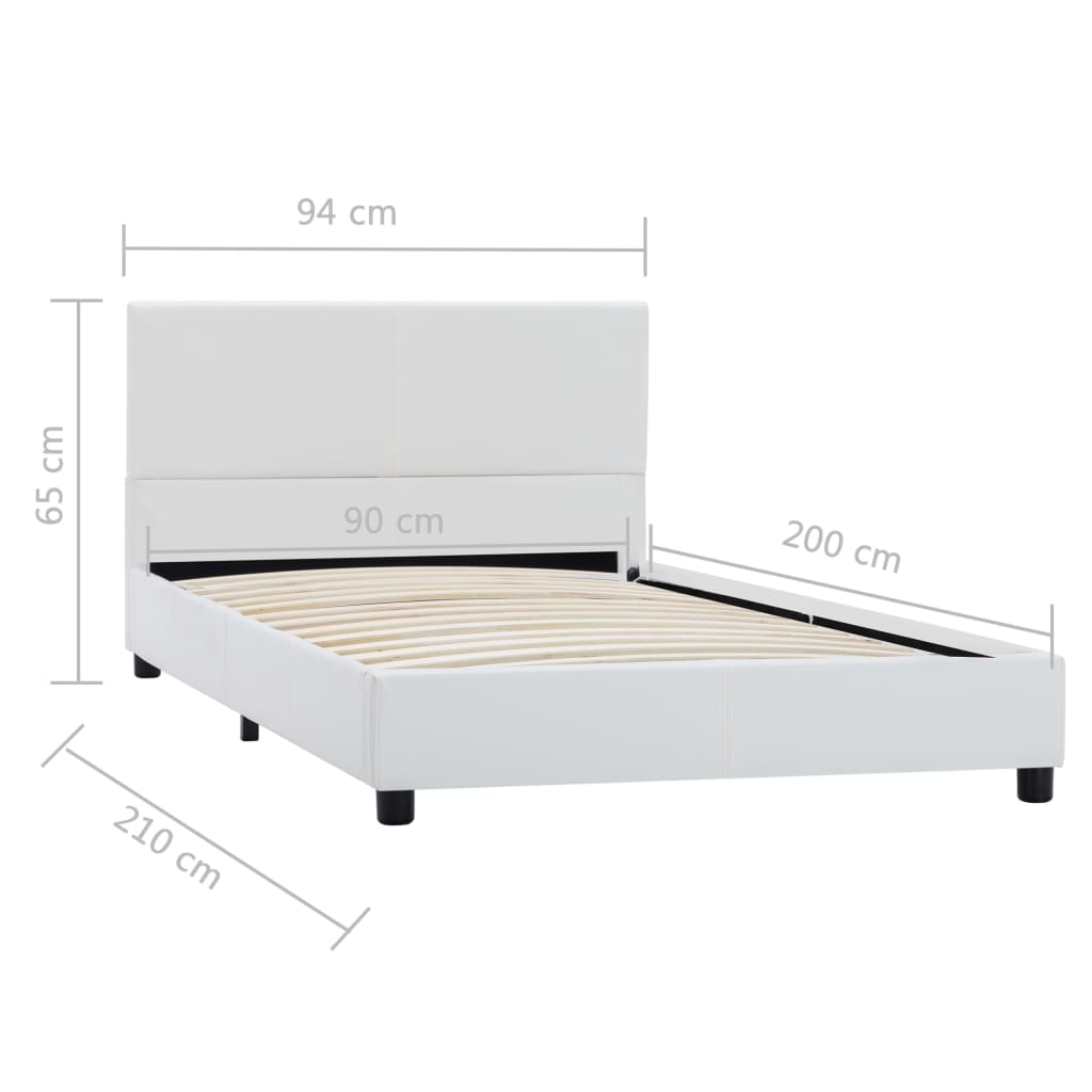 Bedframe kunstleer wit 90x200 cm is nu te koop bij PeponiXL, paradijselijk wonen!