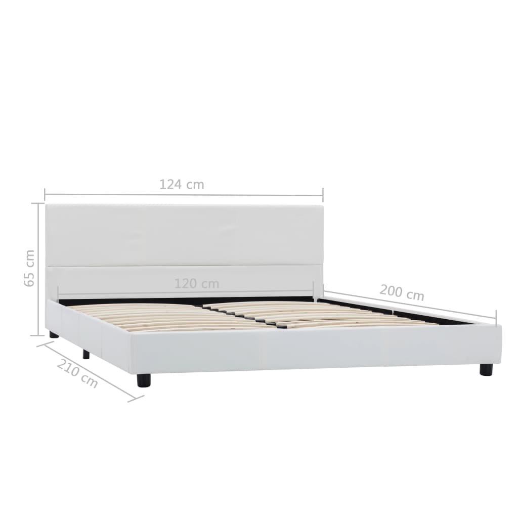 Bedframe kunstleer wit 120x200 cm is nu te koop bij PeponiXL, paradijselijk wonen!