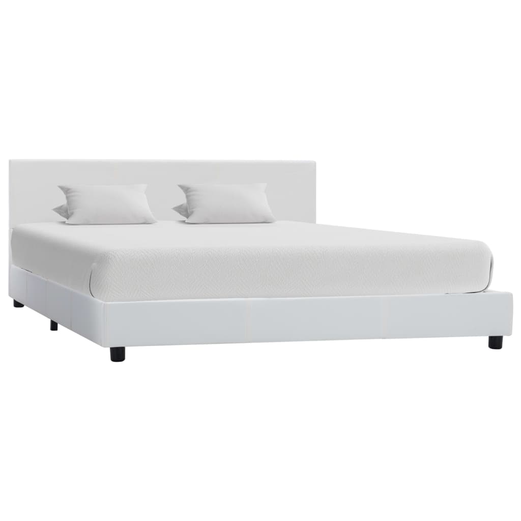 Bedframe kunstleer wit 140x200 cm is nu te koop bij PeponiXL, paradijselijk wonen!