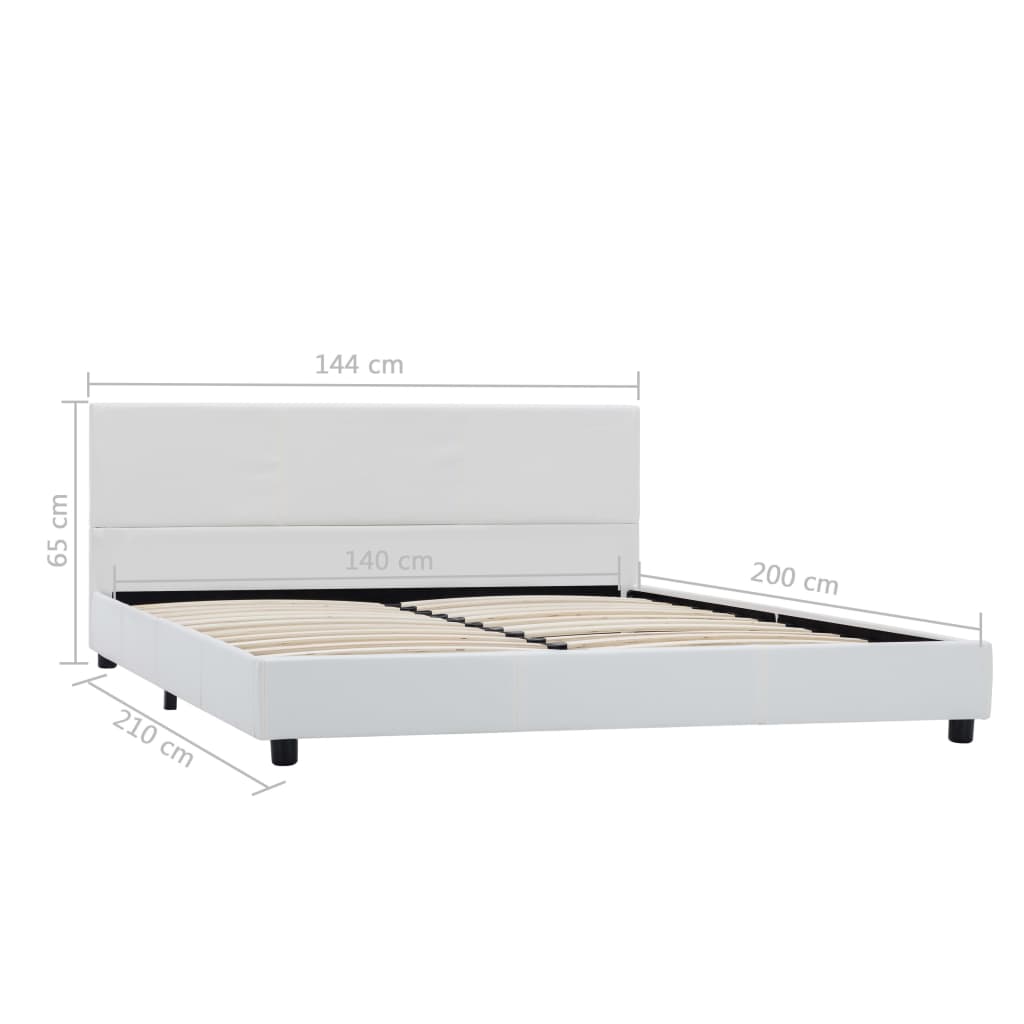 Bedframe kunstleer wit 140x200 cm is nu te koop bij PeponiXL, paradijselijk wonen!